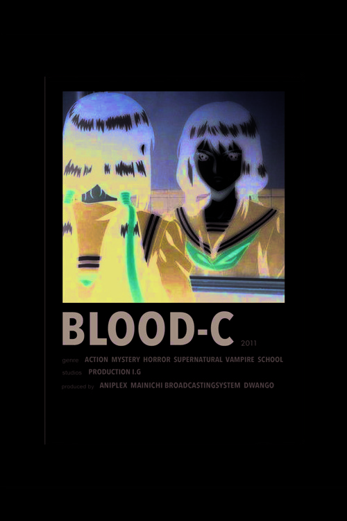 Blood-C Anime Info Card Bilgi Kartı Minimalist Poster