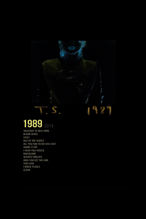 1989 Taylor Swift Müzik Info Card Bilgi Kartı Duvar Posteri