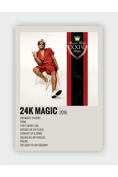 24K Magic Duvar Posteri - Duvar Dekoru - Kalın Kağıt - Çerçevesiz