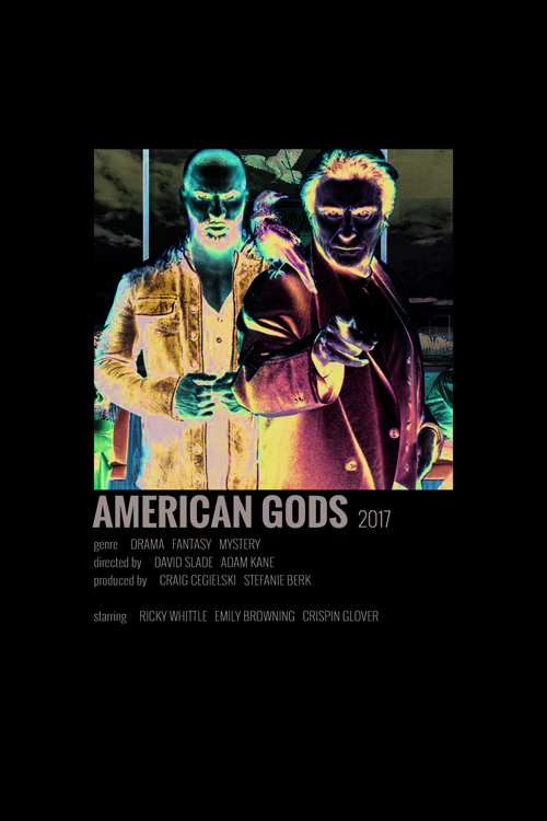 American Gods Film Info Card Bilgi Kartı Duvar Posteri