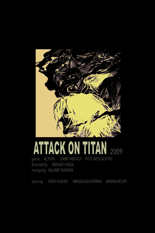 Attack On Titan Anime Info Card Bilgi Kartı Minimalist Poster