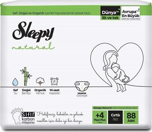 Natural 4+ Numara Maxi Plus 88'li Bebek Bezi