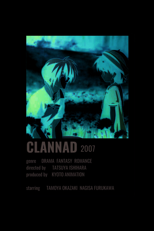 Clannad Anime Info Card Bilgi Kartı Minimalist Poster