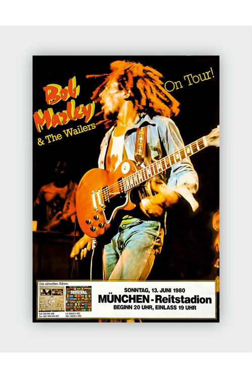 Bob Marley & The Wailers On Tour Vintage Duvar Posteri - Duvar Dekoru - Kalın Kağıt - Çerçevesiz