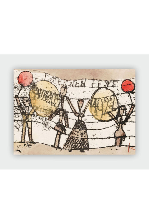 Bauhaus Fener Partisi İçin Kartpostal Paul Klee Duvar Posteri - Kalın Kağıt - Çerçevesiz