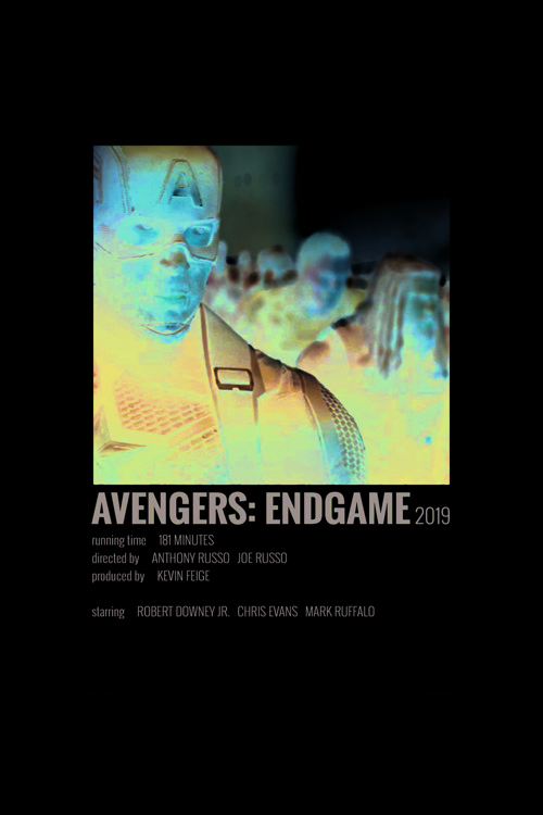Avengers : Andgame Film Info Card Bilgi Kartı Duvar Posteri
