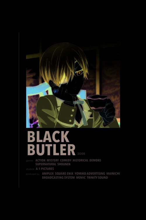 Black Butler Anime Info Card Bilgi Kartı Minimalist Poster