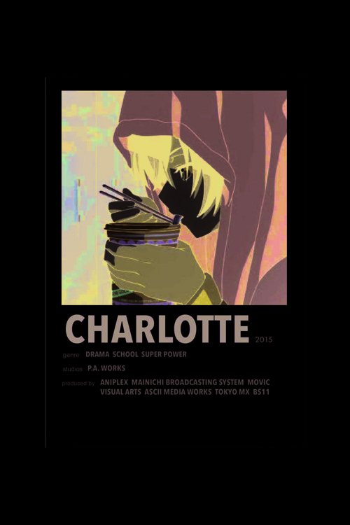 Charlotte Anime Info Card Bilgi Kartı Minimalist Poster