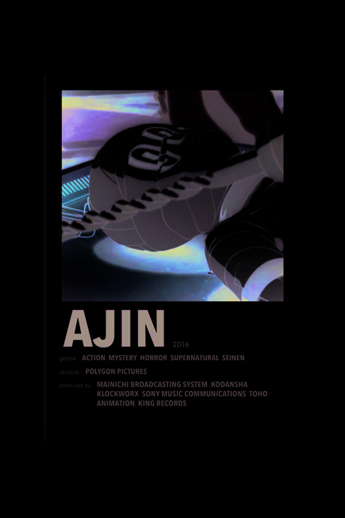 Ajin Anime Info Card Bilgi Kartı Minimalist Poster