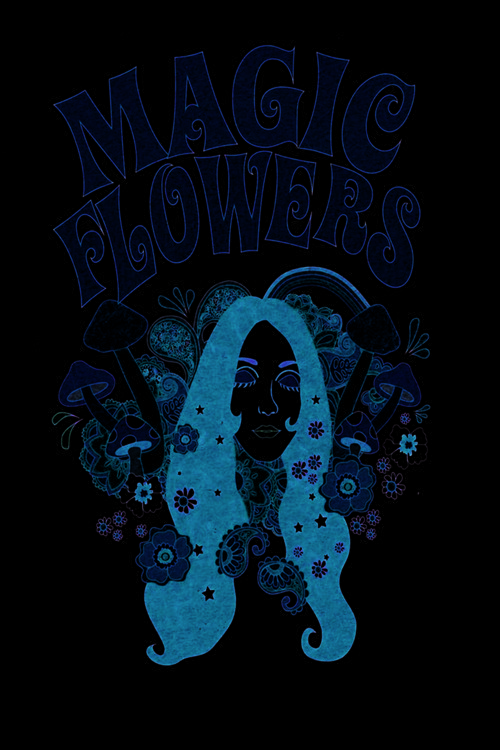 Aesthetic Hippie Duvar Posteri - Magic Flowers