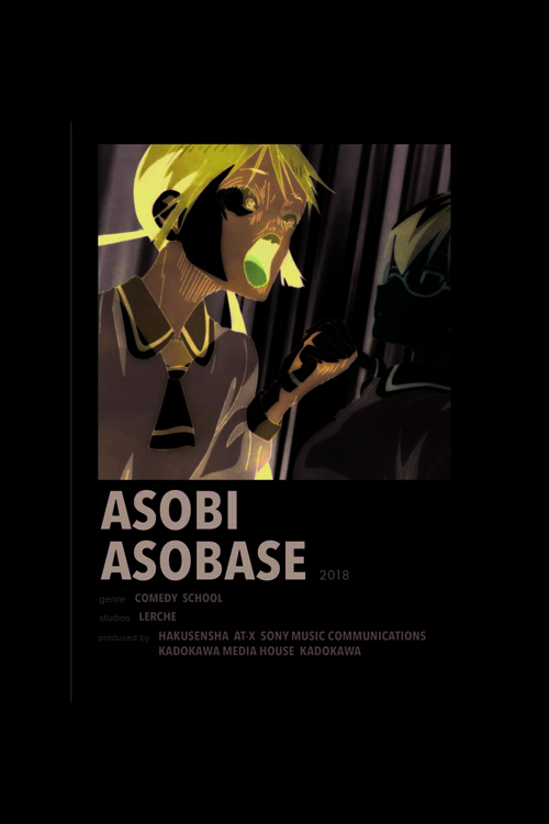 Asobi Asobase Anime Info Card Bilgi Kartı Minimalist Poster