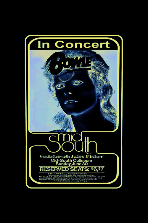 Bowie Mid South In Concert Rock Müzik Duvar Posteri - Kalın Kağıt - Çerçevesiz