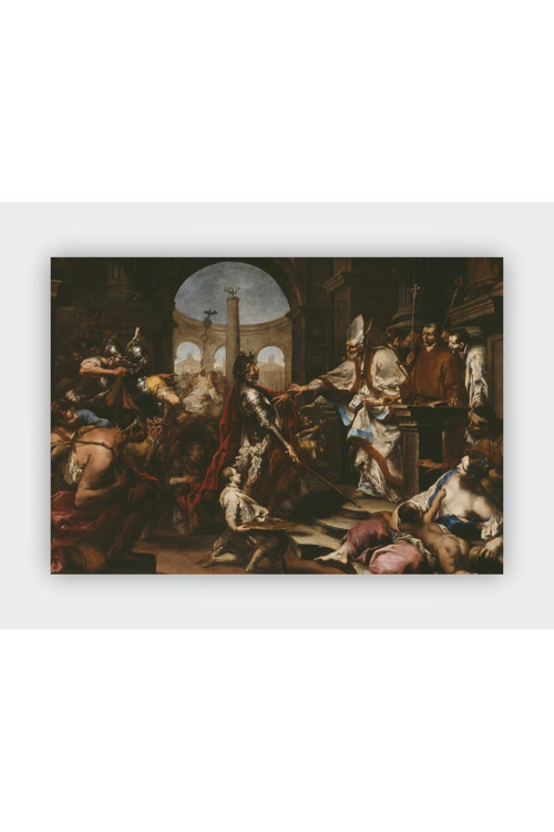 Alessandro Magnasco Theodosius Repulsed From The Church Vintage Art Duvar Posteri - Kalın Kağıt