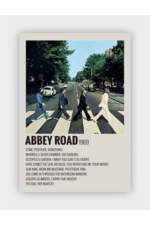 Abbey Road Duvar Posteri - Duvar Dekoru - Kalın Kağıt - Çerçevesiz