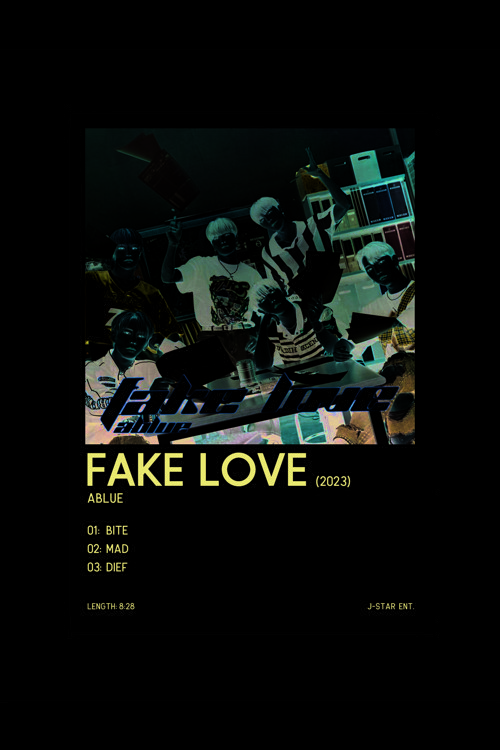 Ablue Fake Love K-Pop Duvar Posteri - Duvar Dekoru - Kalın Kağıt - Çerçevesiz
