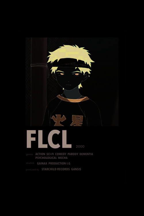 Flcl Anime Info Card Bilgi Kartı Minimalist Poster