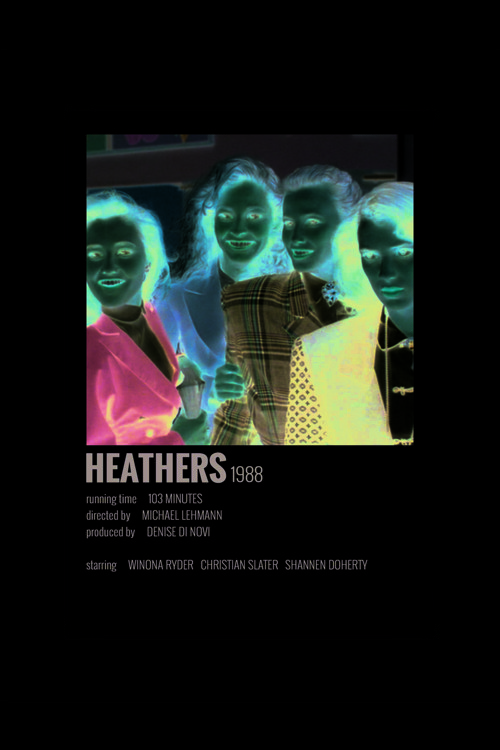 Heathers Film Info Card Bilgi Kartı Duvar Posteri