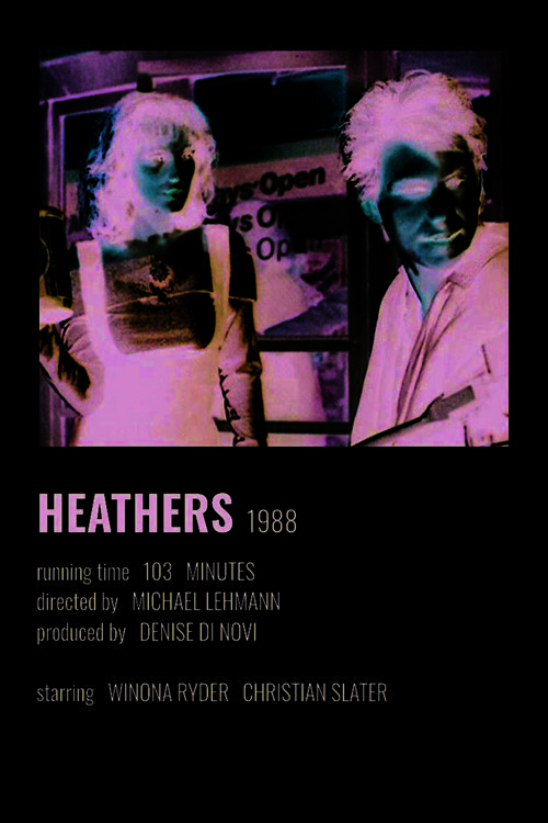 Heathers Film Info Card Bilgi Kartı Duvar Posteri