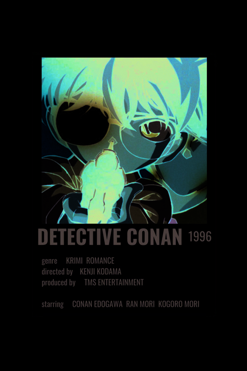 Detective Conan Anime Info Card Bilgi Kartı Minimalist Poster