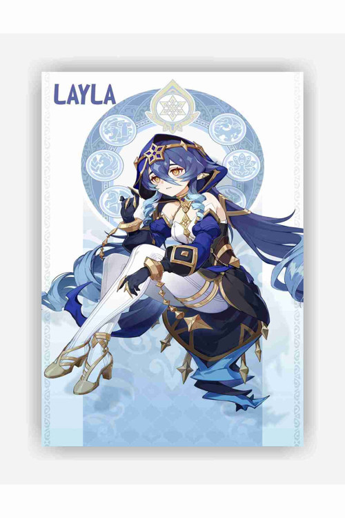 Genshin Impact Layla Gaming Anime Duvar Posteri - Kalın Kağıt - Çerçevesiz