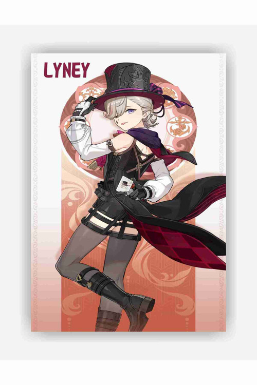 Genshin Impact Lyney Gaming Anime Duvar Posteri - Kalın Kağıt - Çerçevesiz