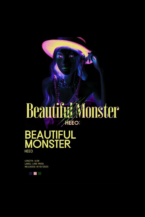 Heeo Beautiful Monster K-Pop Duvar Posteri - Duvar Dekoru - Kalın Kağıt - Çerçevesiz