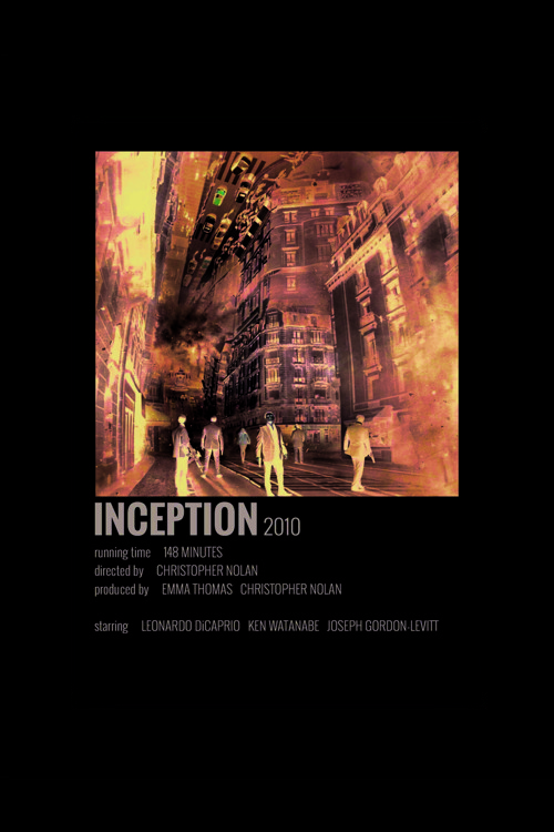 Inception Film Info Card Bilgi Kartı Duvar Posteri