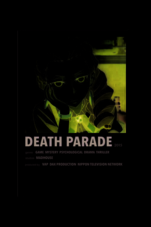 Deaht Parade Anime Info Card Bilgi Kartı Minimalist Poster