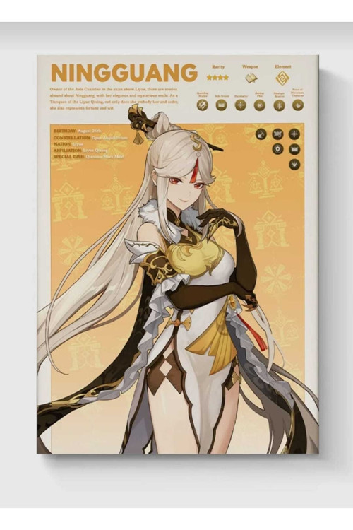 Genshin Impact Ningguang Gaming Anime Poster - Yüksek Çözünürlük Hd Duvar Posteri