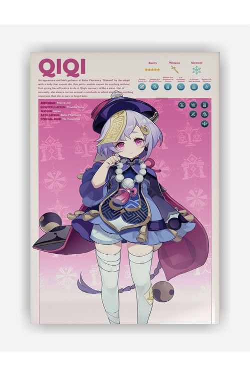Genshin Impact Qiqi Gaming Anime Duvar Posteri - Kalın Kağıt - Çerçevesiz