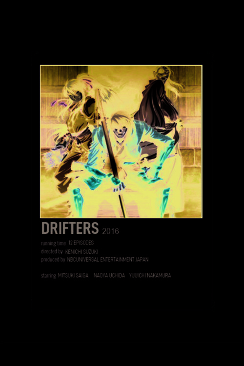 Drifters Anime Info Card Bilgi Kartı Minimalist Poster
