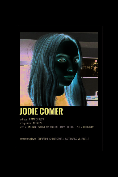 Jodie Comer Film Info Card Bilgi Kartı Duvar Posteri
