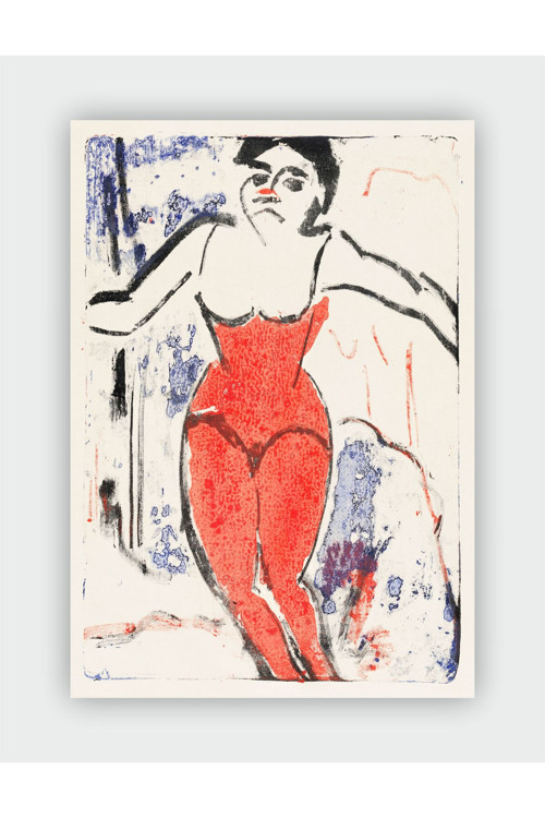 Ernst Ludwig Kirchner Artist Bending Expressionism Art Duvar Posteri - Kalın Kağıt - Çerçevesiz