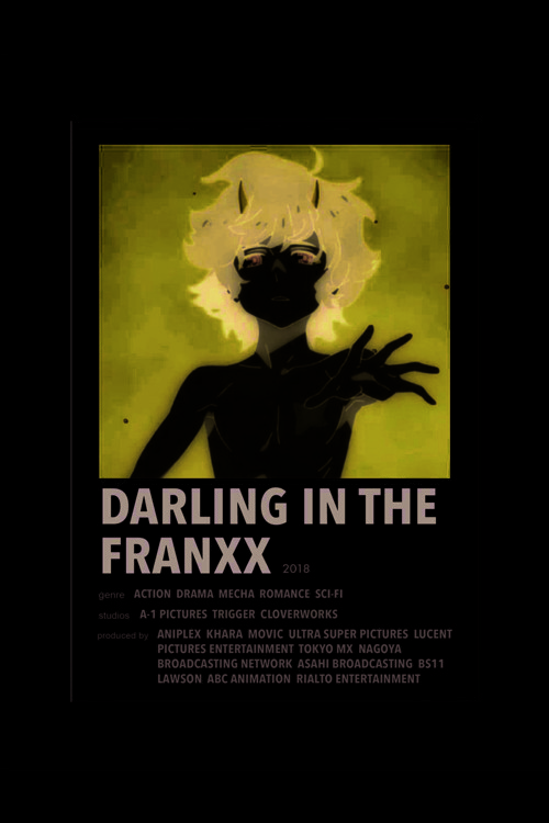 Darling In The Franxx Anime Info Card Bilgi Kartı Minimalist Poster