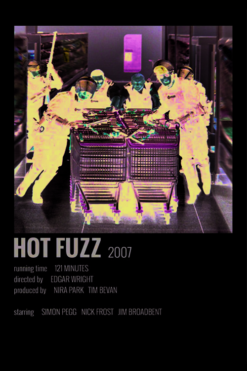 Hot Fuzz Film Info Card Bilgi Kartı Duvar Posteri