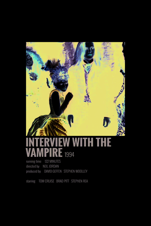 Interview With The Vampire Film Info Card Bilgi Kartı Duvar Posteri