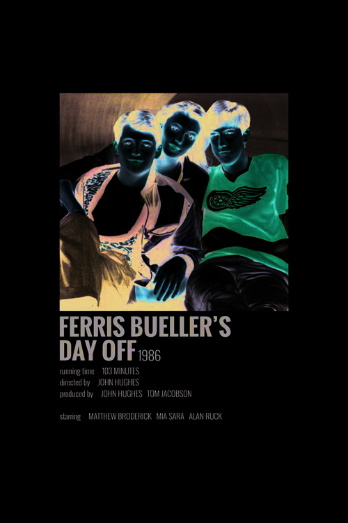 Ferris Bueller’S Day Off Film Info Card Bilgi Kartı Duvar Posteri