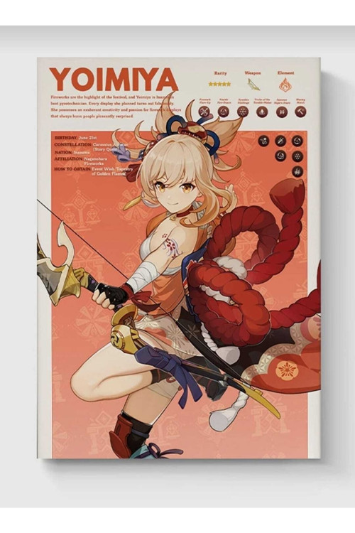 Genshin Impact Yoimiya Gaming Anime Poster - Yüksek Çözünürlük Hd Duvar Posteri