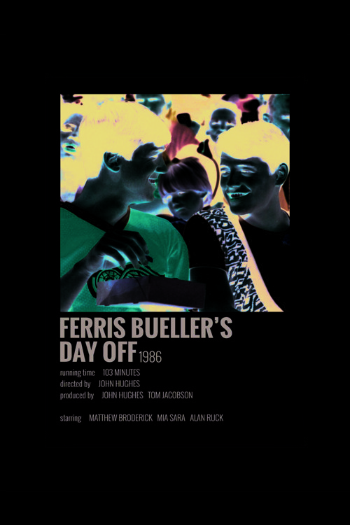 Ferris Buleller’S Day Off Film Info Card Bilgi Kartı Duvar Posteri