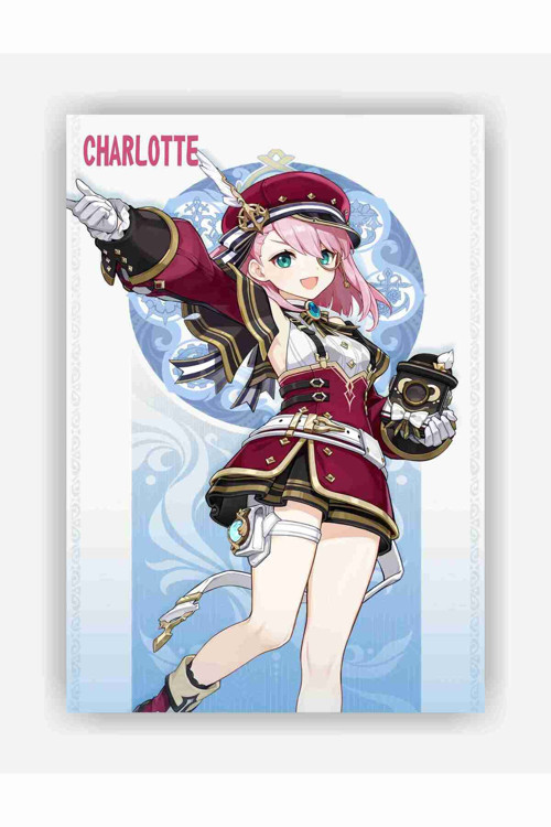 Genshin Impact Charlotte Gaming Anime Duvar Posteri - Kalın Kağıt - Çerçevesiz