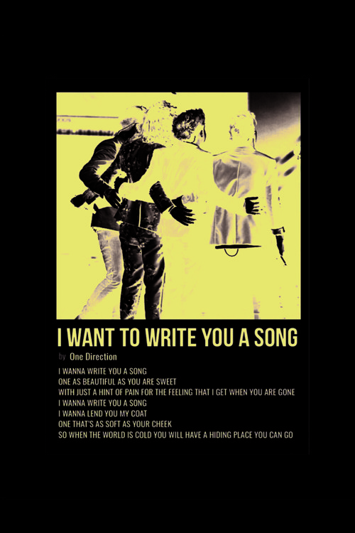 I Want To Write You A Song Duvar Posteri - Duvar Dekoru - Kalın Kağıt - Çerçevesiz