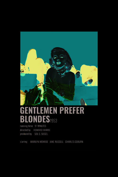 Gentleman Prefer Blondes Film Info Card Bilgi Kartı Duvar Posteri