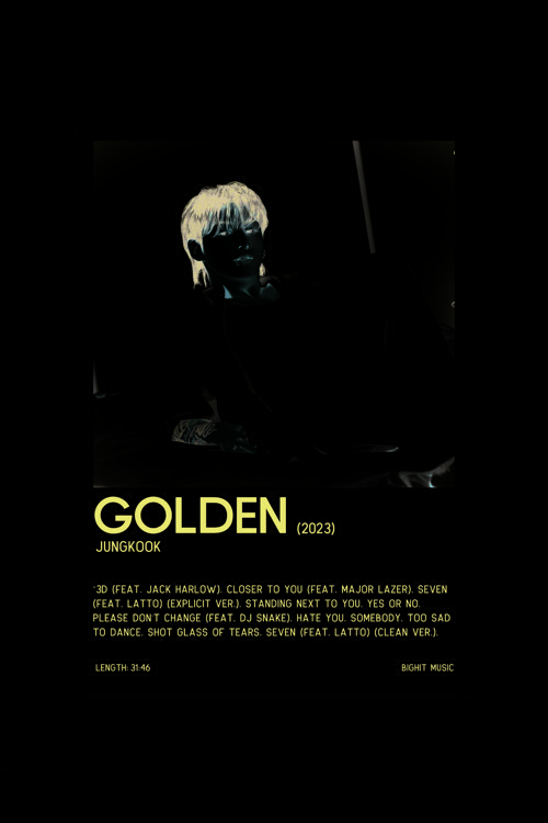 Jungkook Golden K-Pop Duvar Posteri - Duvar Dekoru - Kalın Kağıt - Çerçevesiz