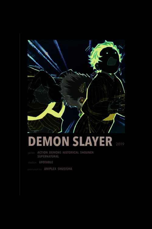 Demon Slayer Anime Info Card Bilgi Kartı Minimalist Poster