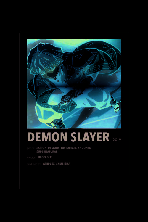 Demon Slayer Anime Info Card Bilgi Kartı Minimalist Poster