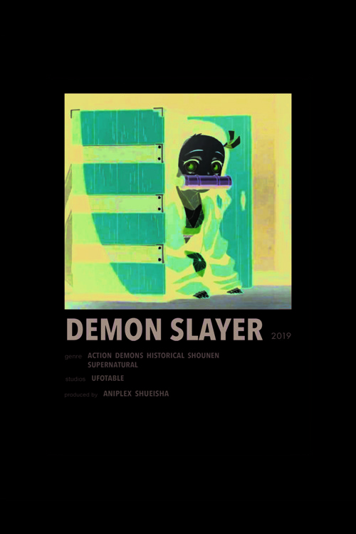 Demon Slayer Anime Info Card Bilgi Kartı Minimalist Poster