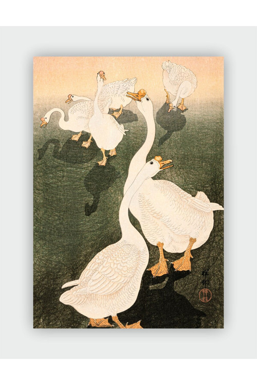 Kazlar Ohara Koson Duvar Posteri - Kalın Kağıt - Çerçevesiz