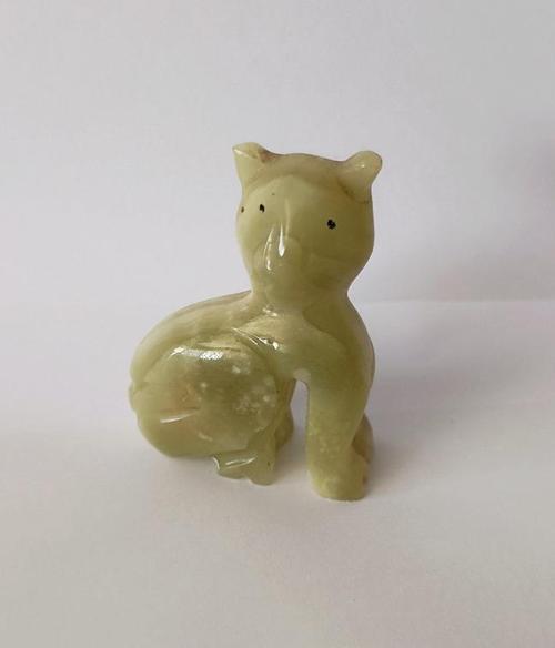 Kedi Oniks Taşı Biblo Mermer Onix Ev Ofis Dekor Masa Süsü