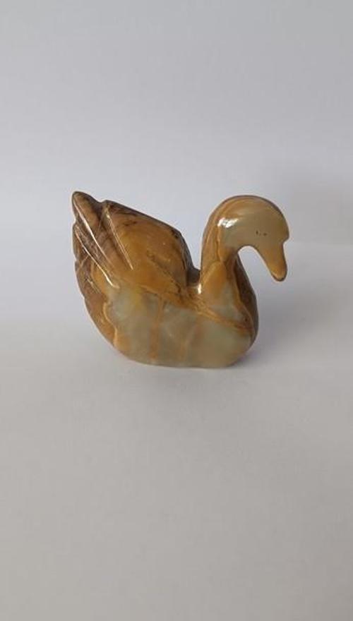 Ördek Oniks Taşı Biblo Mermer Onix Ev Ofis Dekor Masa Süsü