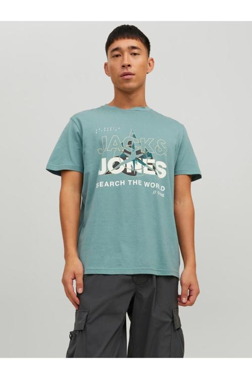 Jack Jones Hunt Tee Ss Crew Neck Ln Erkek Beyaz Tshirt 12228391-01